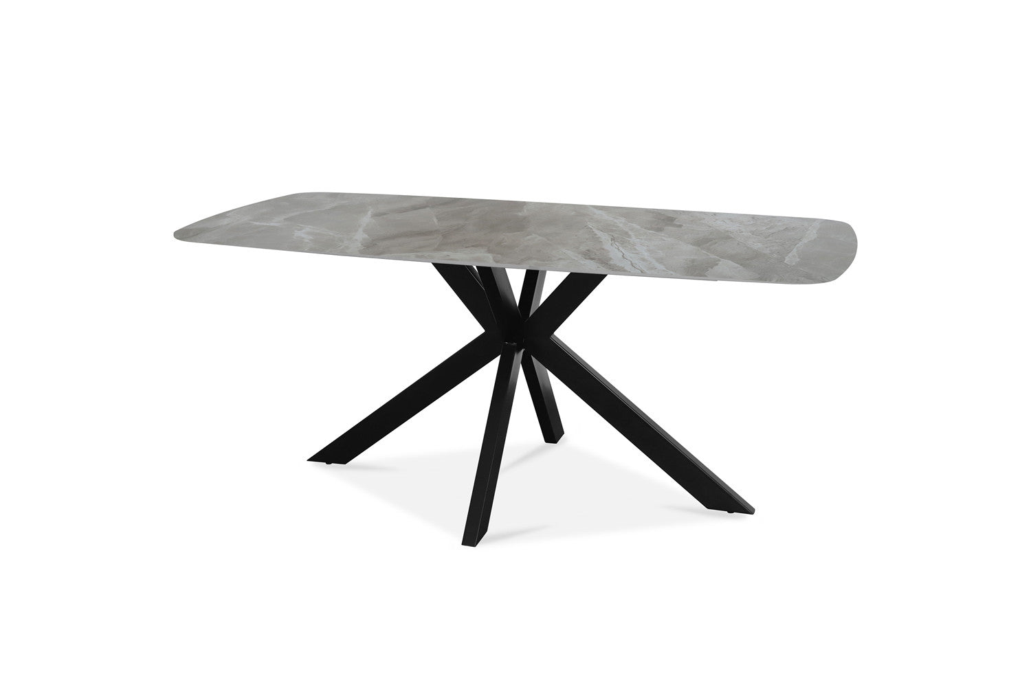 Rousseau - Tafel Apollo 180 cm Deens Ovaal Glanzend Steen Italian Grijs - 76x180x90cm