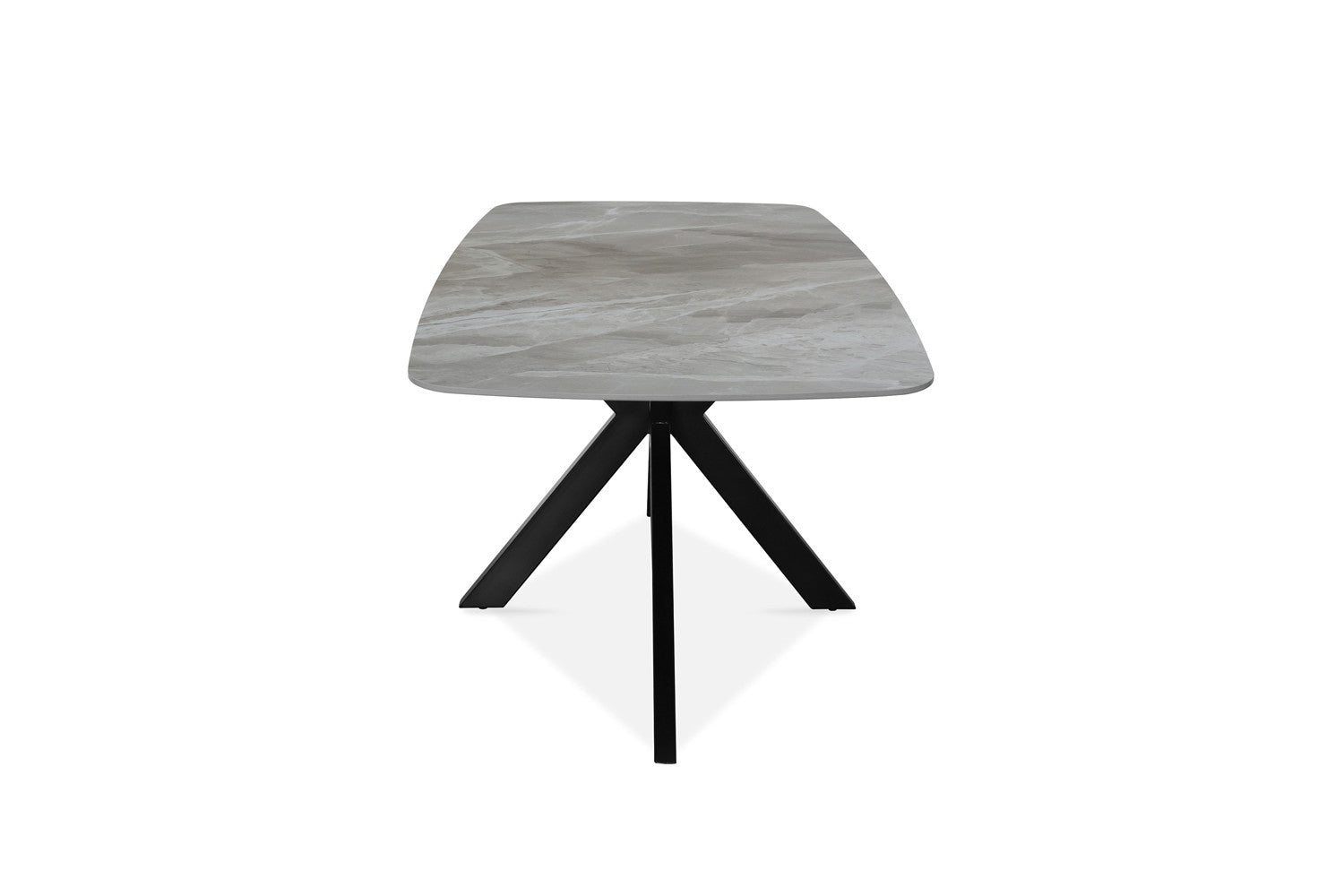 Rousseau - Tafel Apollo 180 cm Deens Ovaal Glanzend Steen Italian Grijs - 76x180x90cm