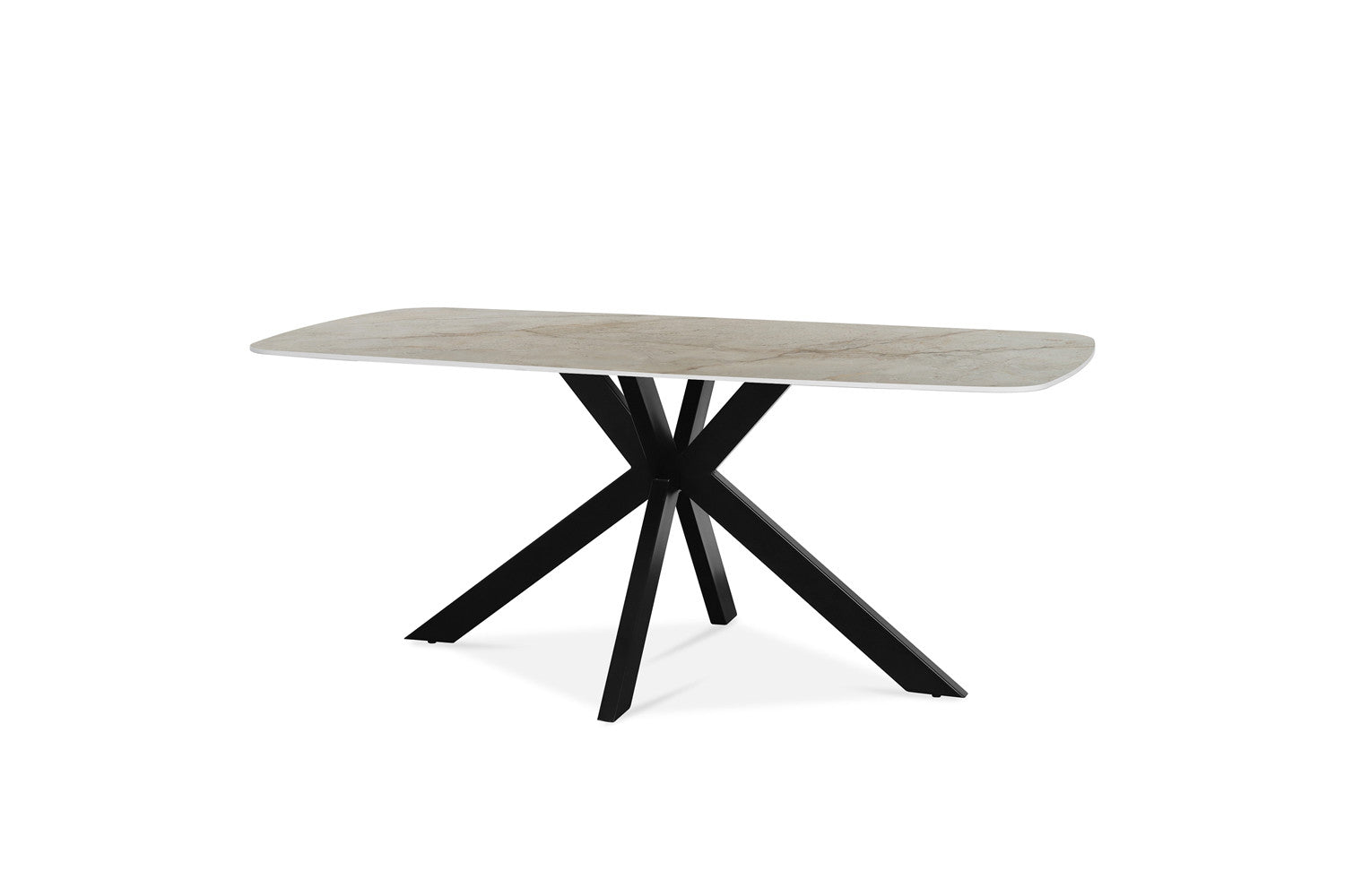 Rousseau - Tafel Apollo 180 cm Deens Ovaal Glanzend Steen Shakespear Beige - 76x180x90cm