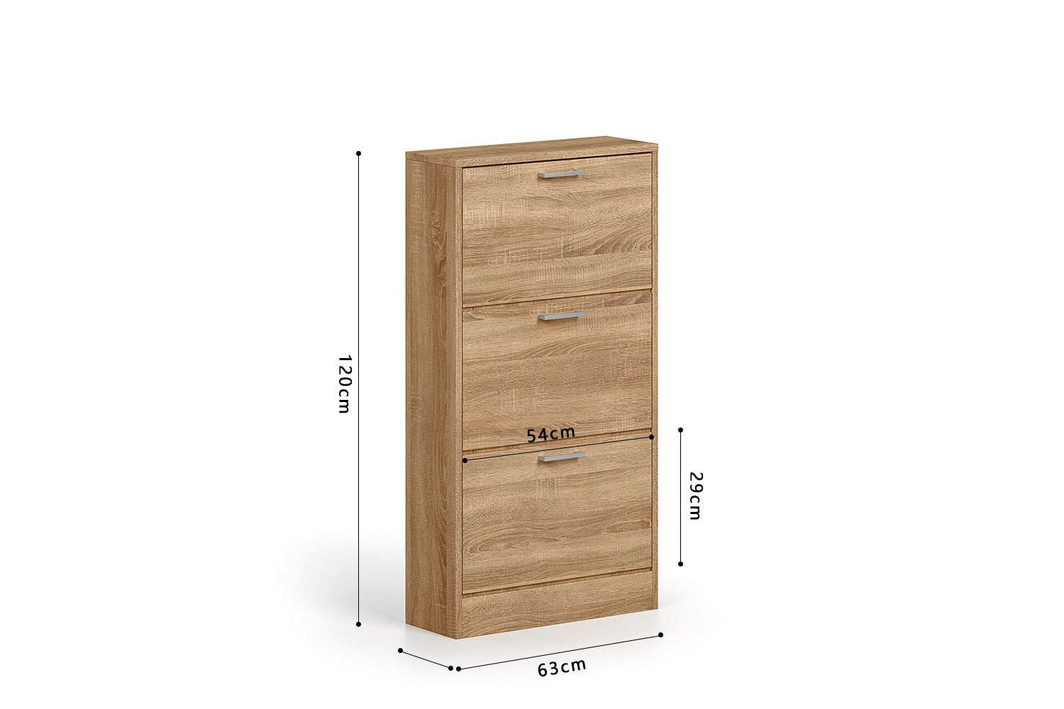 Rousseau - Schoenenkast Carini 3 laden Sonoma - 120x63x23 cm