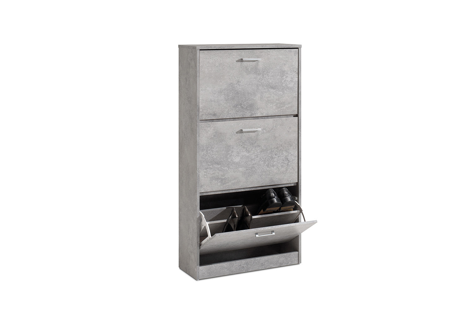 Rousseau - Schoenenkast Carini 3 laden Beton - 120x63x23 cm
