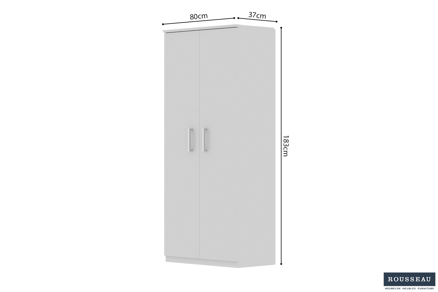 Rousseau - Schoenenkast Mike 2 deuren Wit - 183x80x37 cm