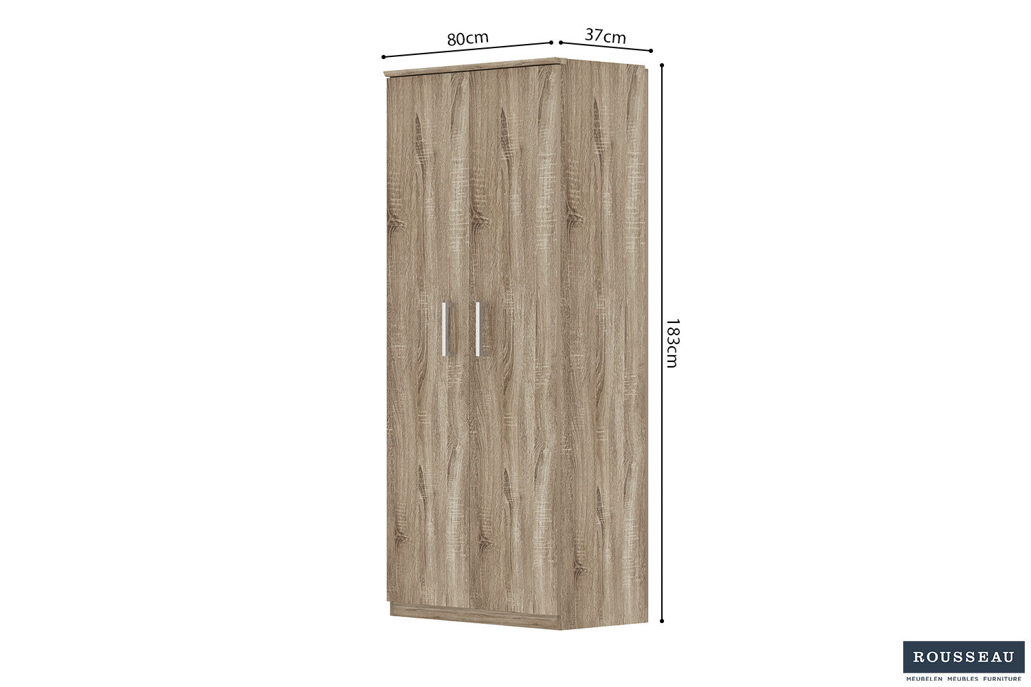Rousseau - Schoenenkast Mike 2 deuren Sonoma - 183x80x37 cm