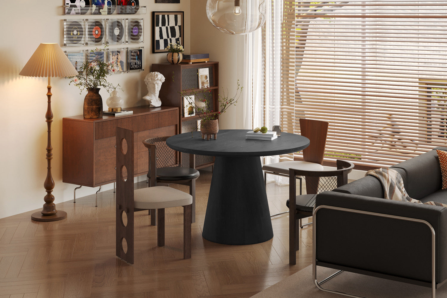 Rousseau - Tafel Miklos 120 cm Rond Decor Donkerbruin - 75x120x120 cm