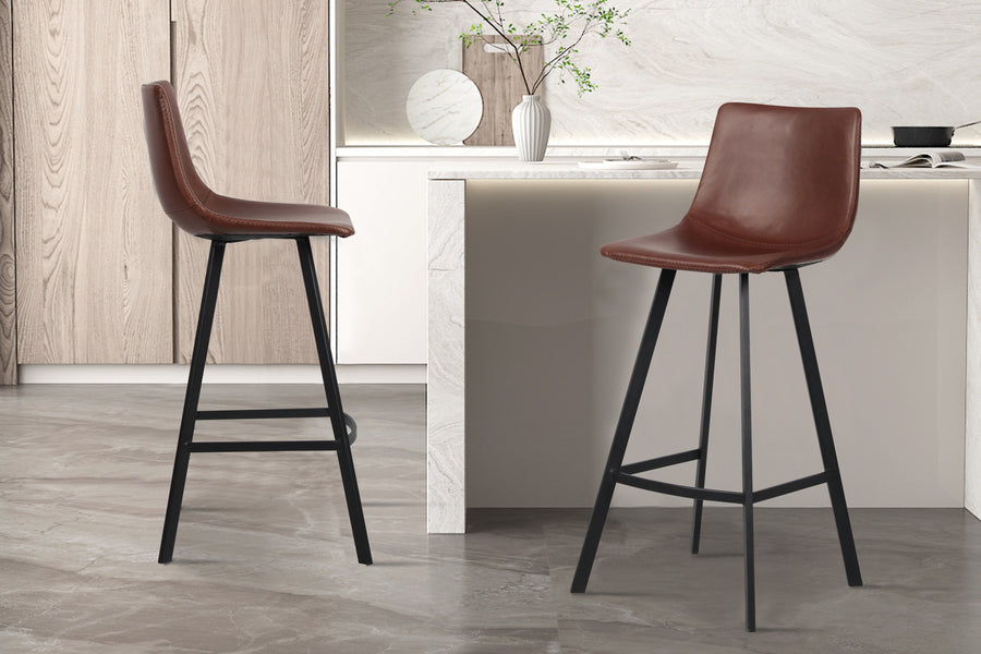 Rousseau - Barstoel Ozan  PU Bruin - 108x49x47 cm