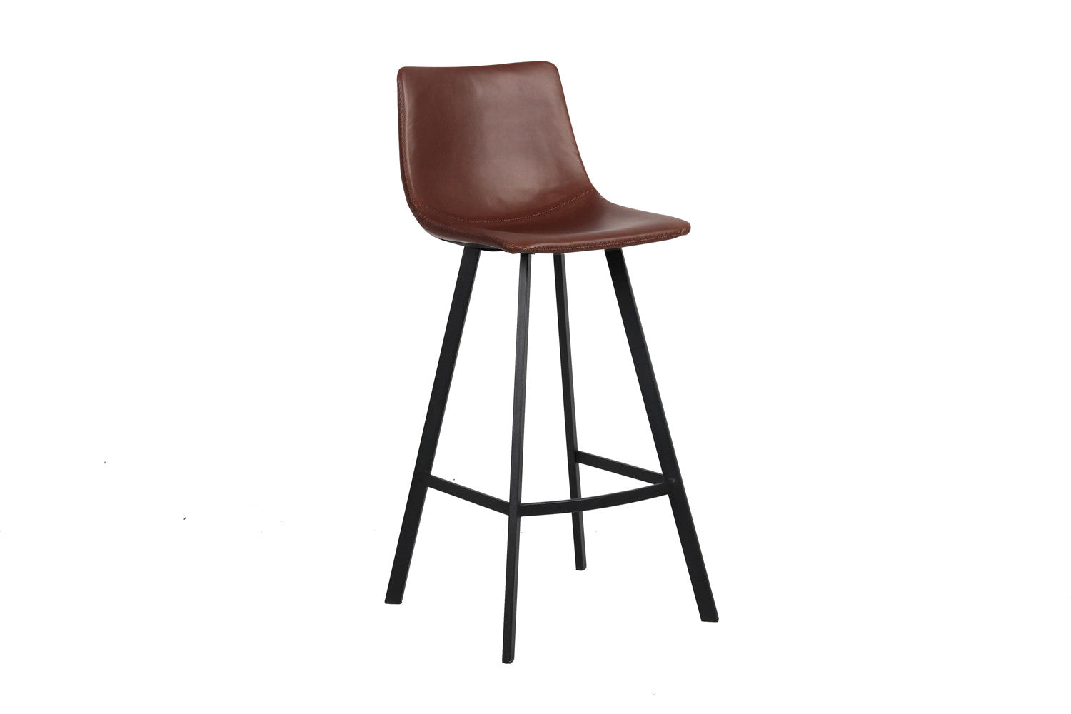 Rousseau - Chaise de bar Ozan PU Marron - 108x49x47 cm