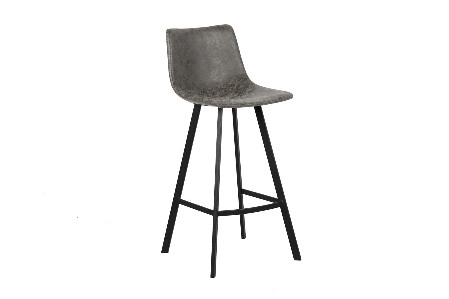 Rousseau - Chaise de bar Ozan PU Gris - 108x49x47 cm