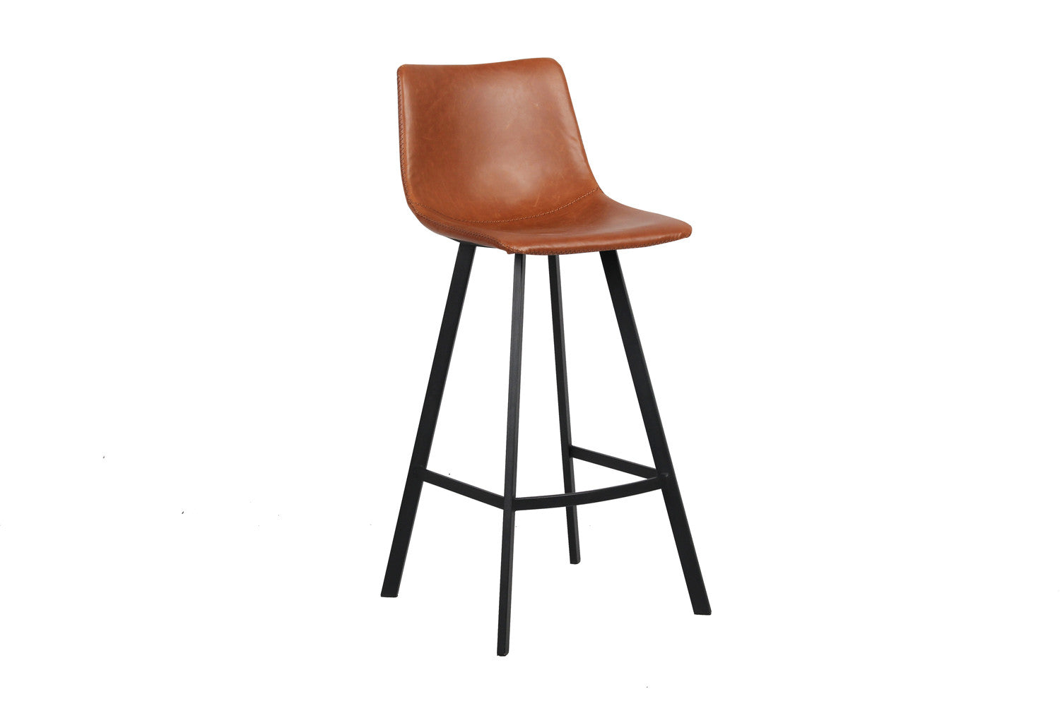 Rousseau - Chaise de bar Ozan PU Cognac - 108x49x47 cm
