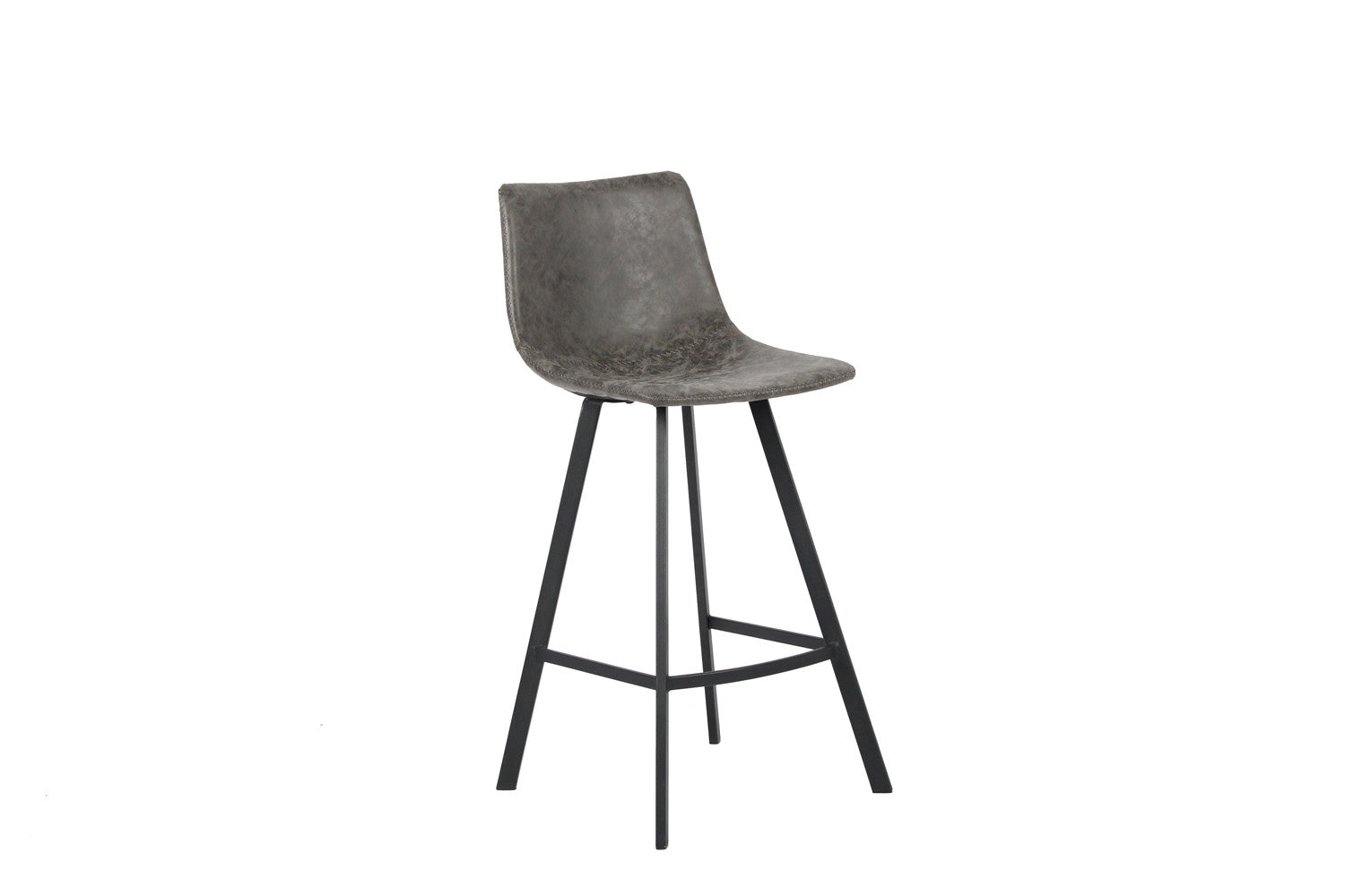 Rousseau - Chaise de bar Ozan PU Gris - 98x45x49 cm