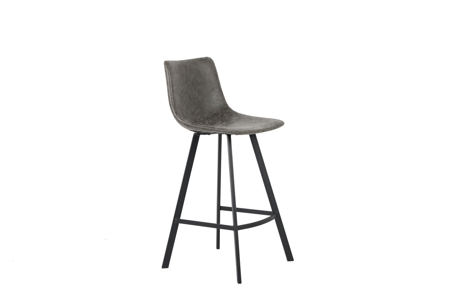 Rousseau - Chaise de bar Ozan PU Gris - 98x45x49 cm