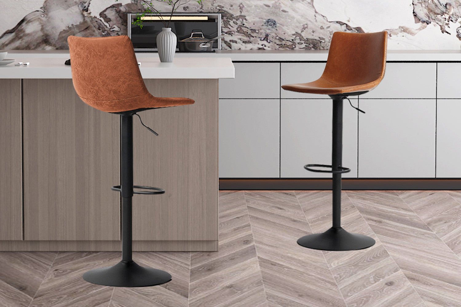 Rousseau - Barstoel Trevi PU Cognac - 88x41x47 cm