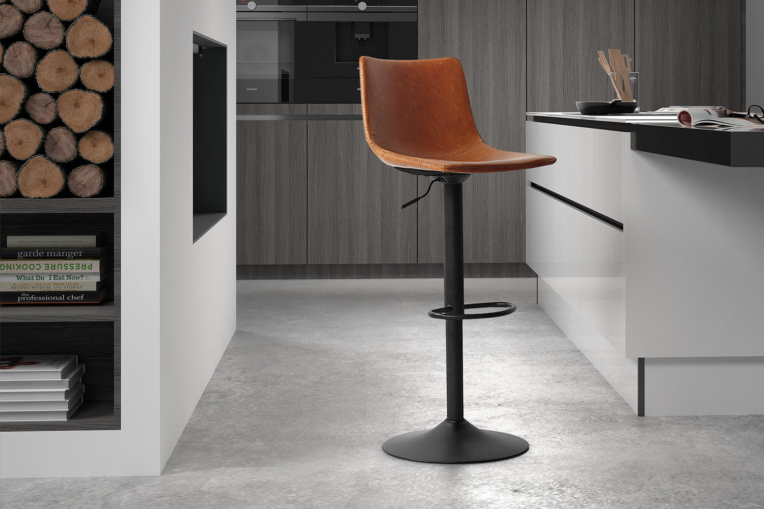 Rousseau - Barstoel Trevi PU Cognac - 88x41x47 cm