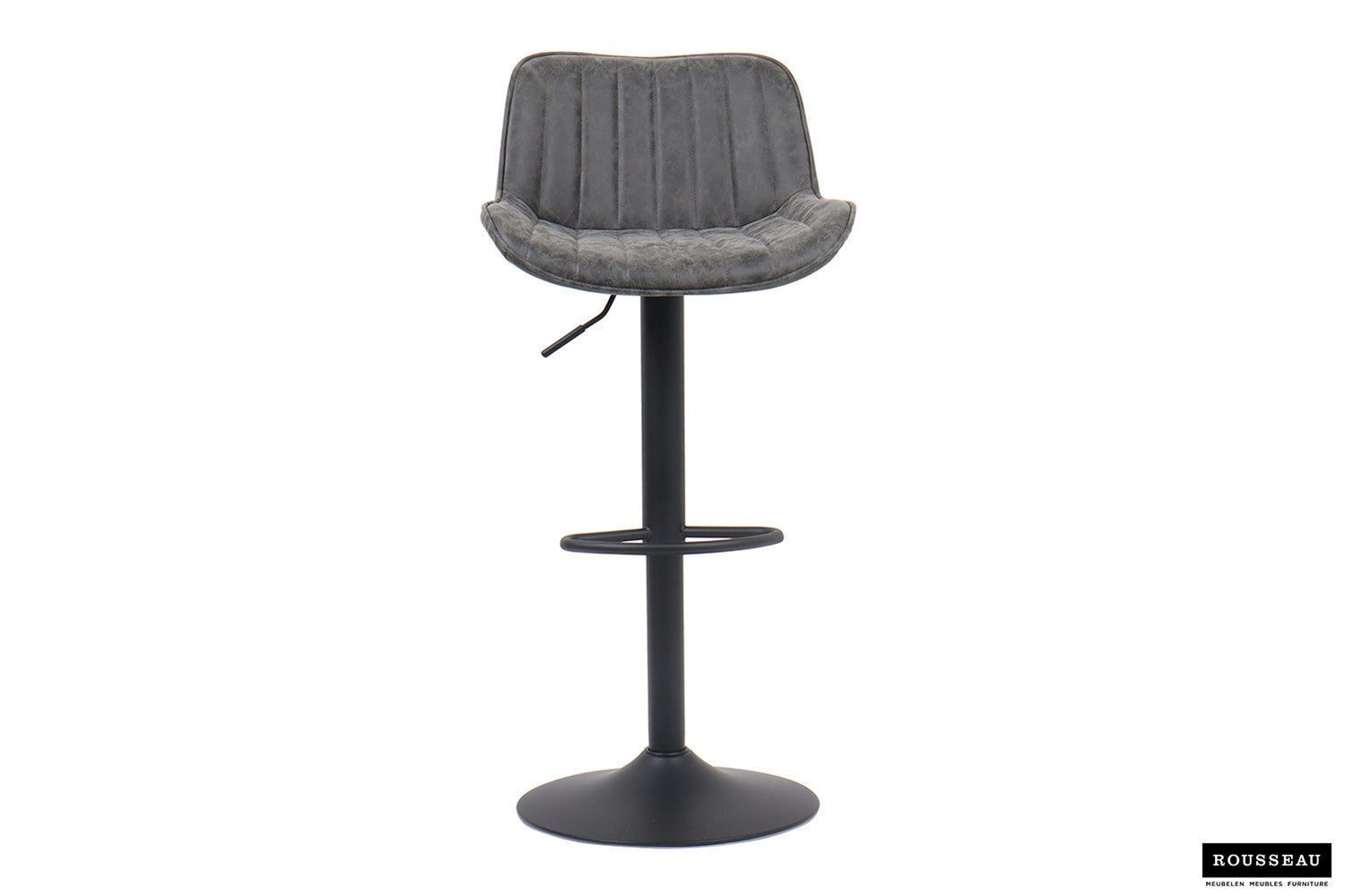Rousseau - Chaise de bar Fenna PU Gris - 84x48x49,5 cm