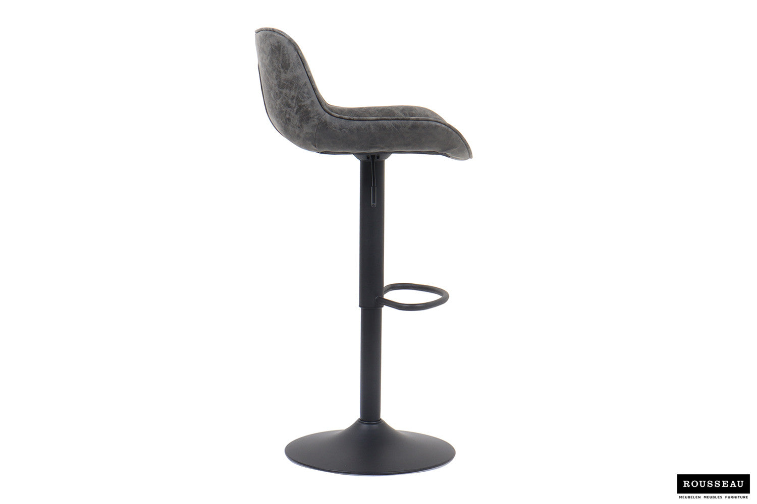 Rousseau - Chaise de bar Fenna PU Gris - 84x48x49,5 cm