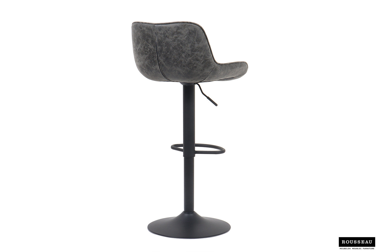 Rousseau - Chaise de bar Fenna PU Gris - 84x48x49,5 cm