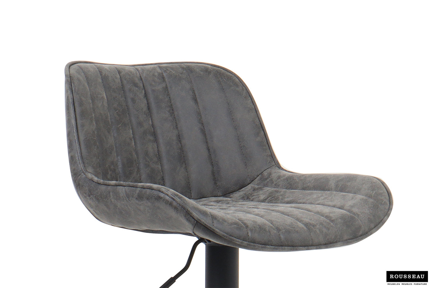 Rousseau - Chaise de bar Fenna PU Gris - 84x48x49,5 cm