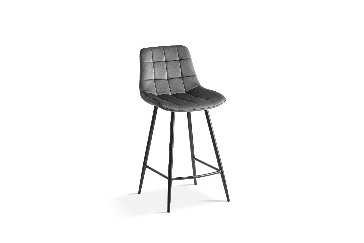 Rousseau - Tabouret de bar Juta Velours Gris foncé - 95x46x36 cm