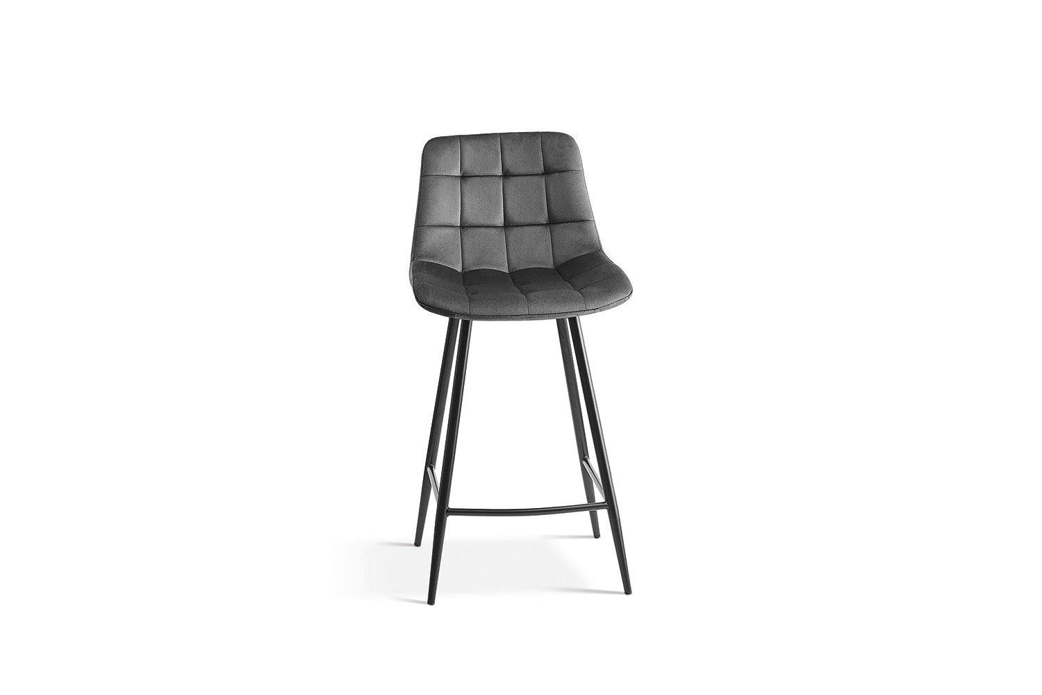 Rousseau - Tabouret de bar Juta Velours Gris foncé - 95x46x36 cm
