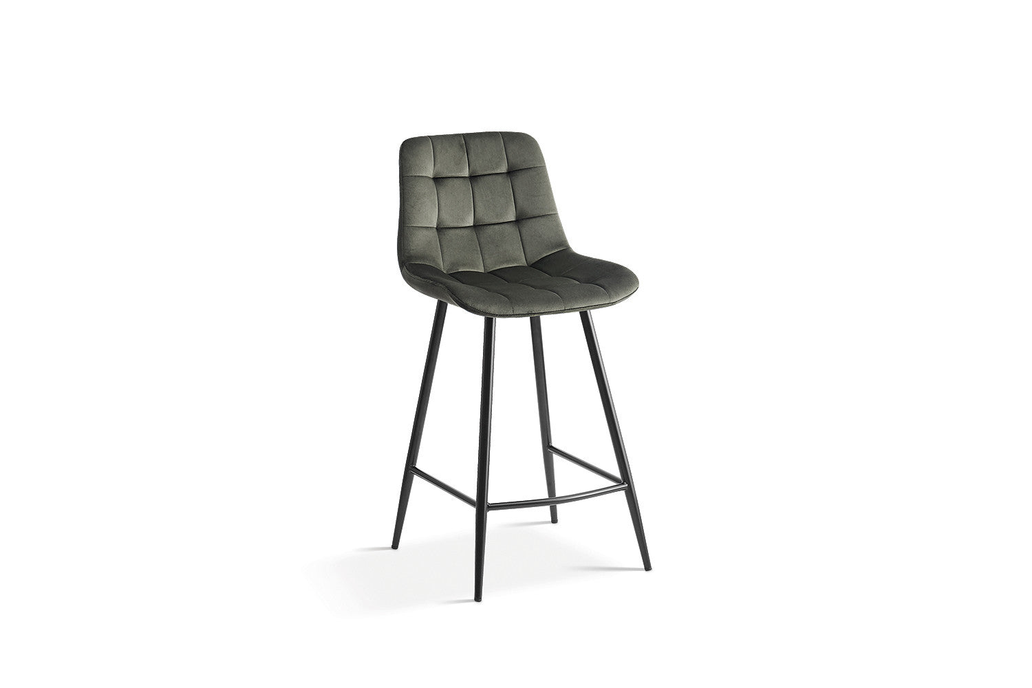 Rousseau - Barstoel Juta Fluweel Groen - 95x46x36 cm
