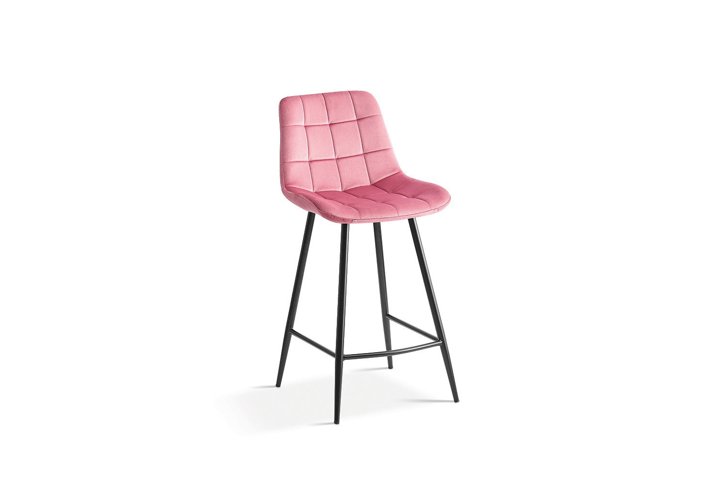 Rousseau - Barstoel Juta Fluweel Roze - 95x46x36 cm