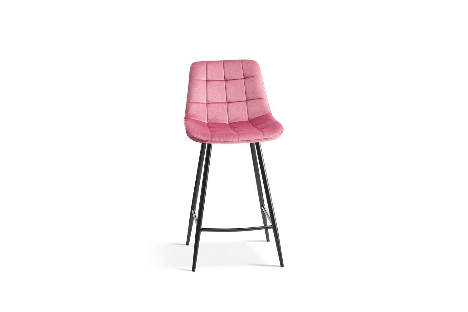 Rousseau - Barstoel Juta Fluweel Roze - 95x46x36 cm