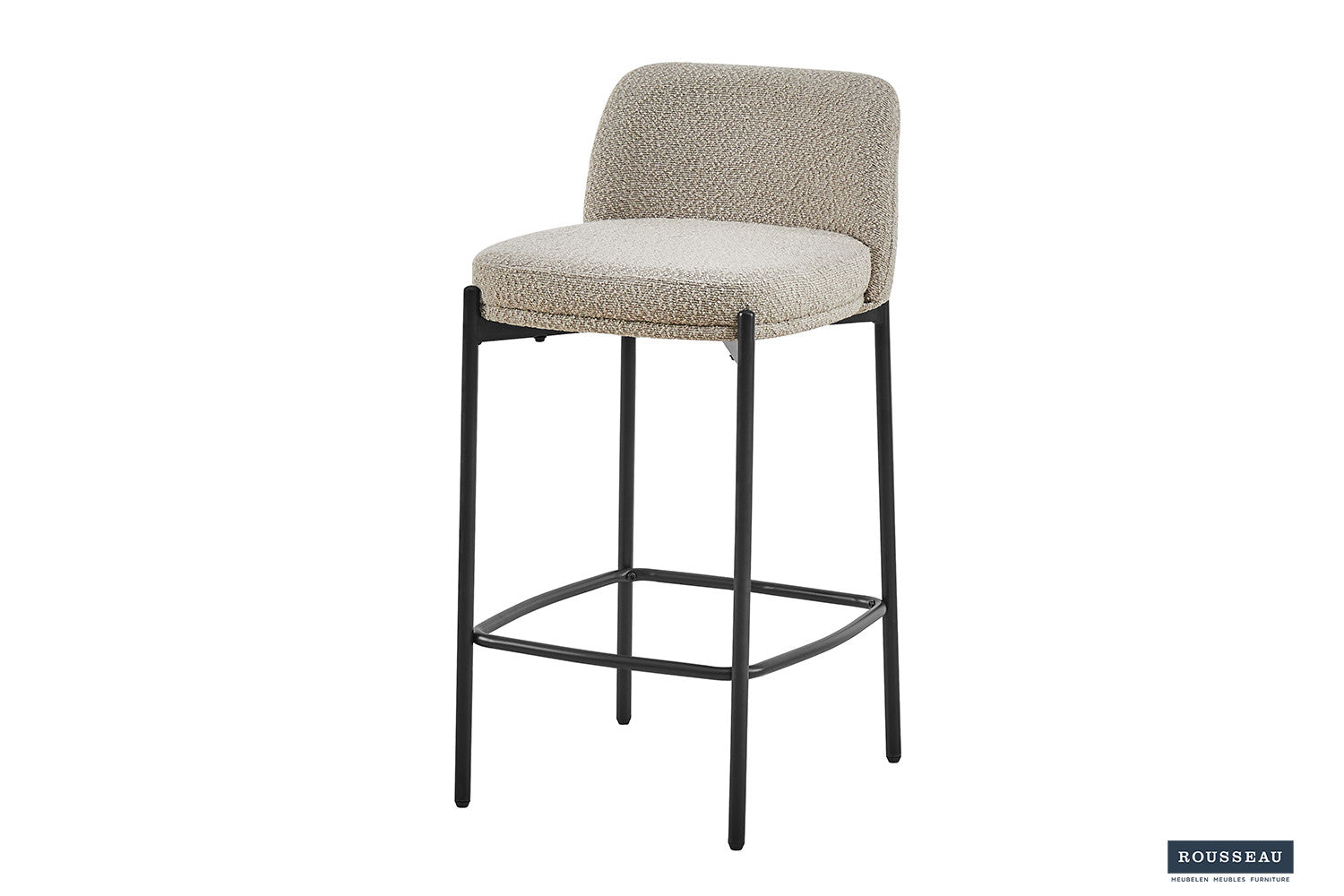 Rousseau - Barstoel Ella Stof Zand - 85x37.5x46 cm