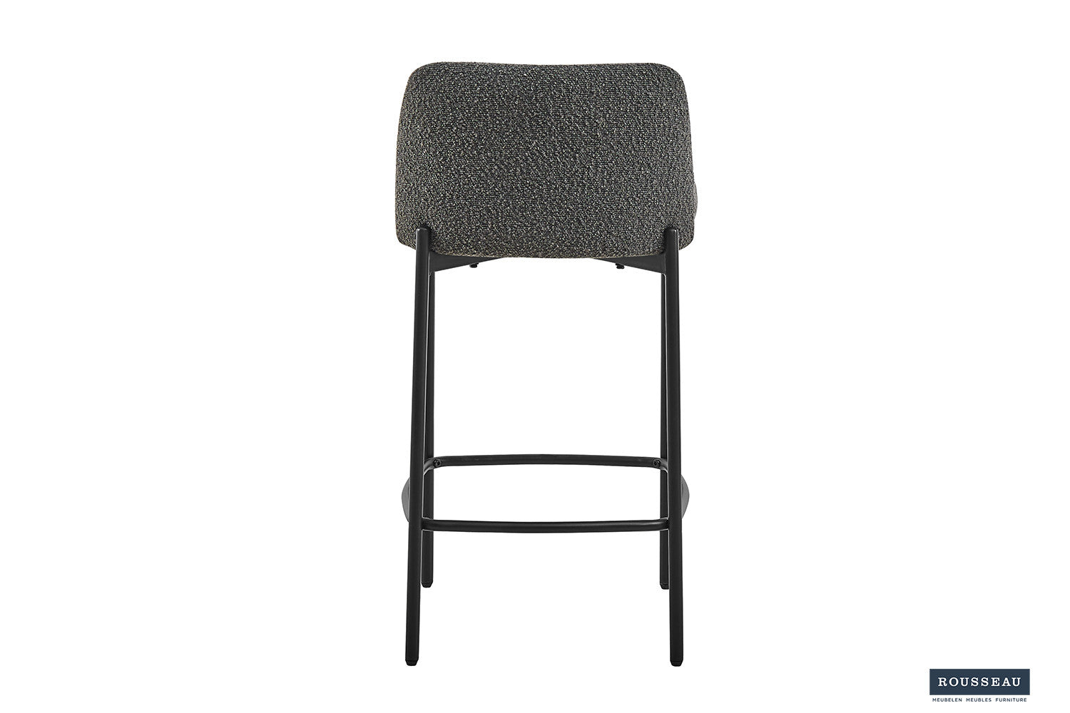 Rousseau - Chaise de bar Ella Tissu Gris - 85x37,5x46 cm
