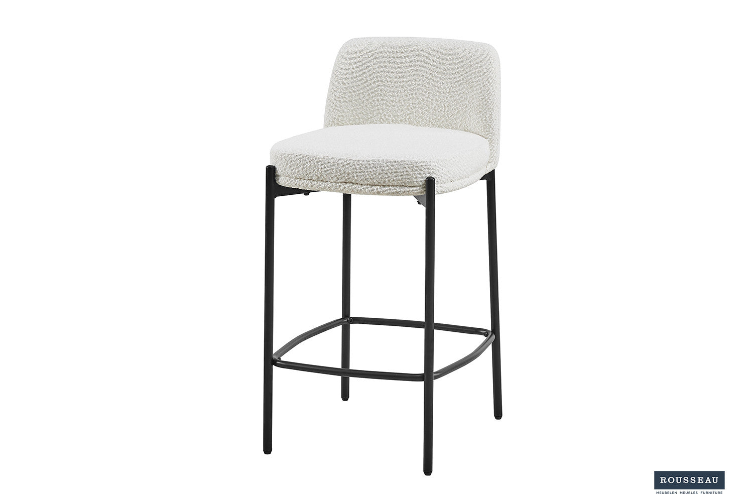 Rousseau - Barstoel Ella Stof Wit - 85x37.5x46 cm
