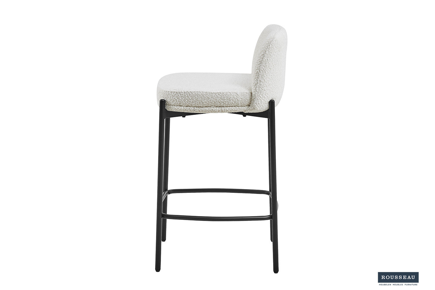 Rousseau - Barstoel Ella Stof Wit - 85x37.5x46 cm