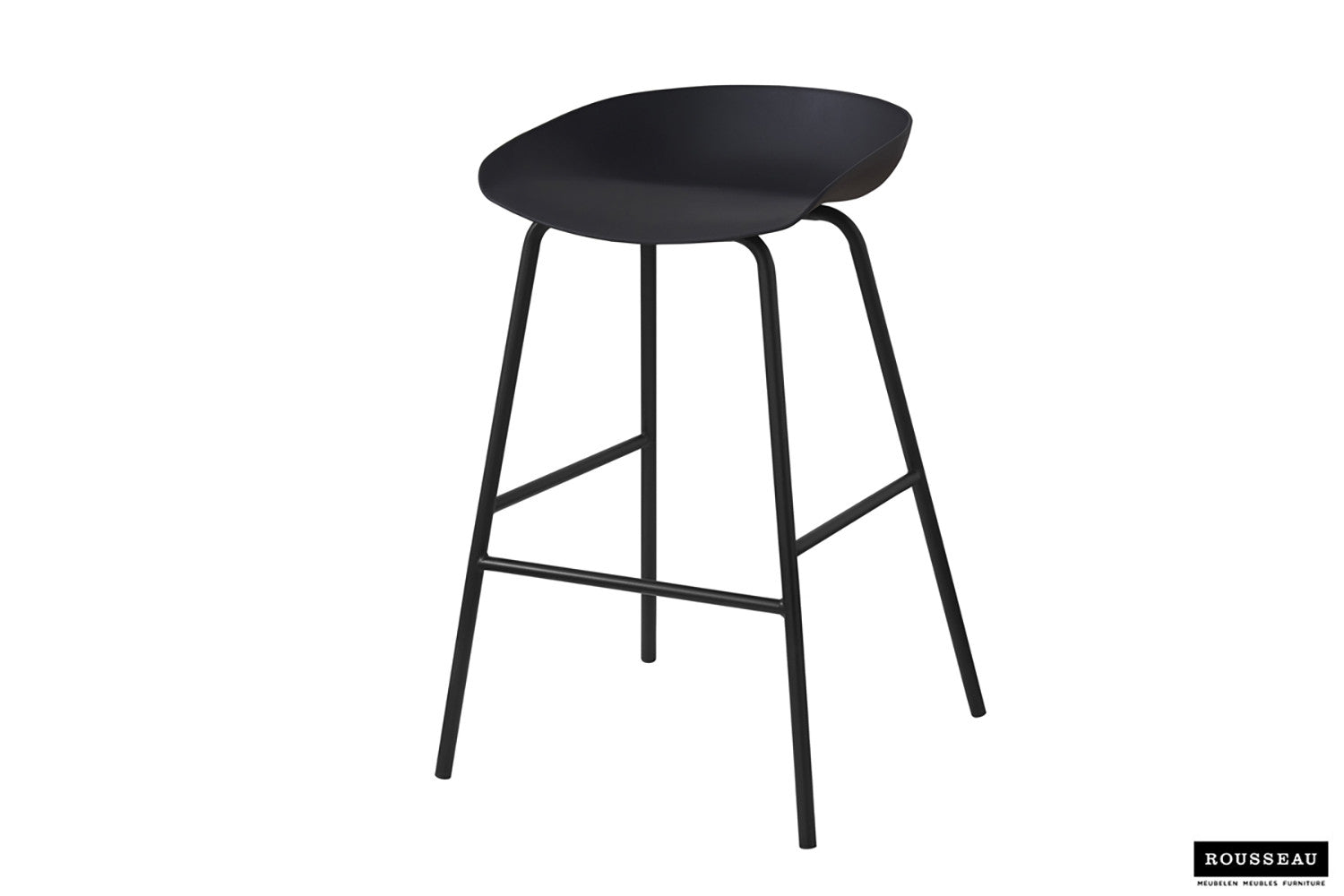 Rousseau - Barstoel Anna PP Zwart - 75x42.5x46 cm
