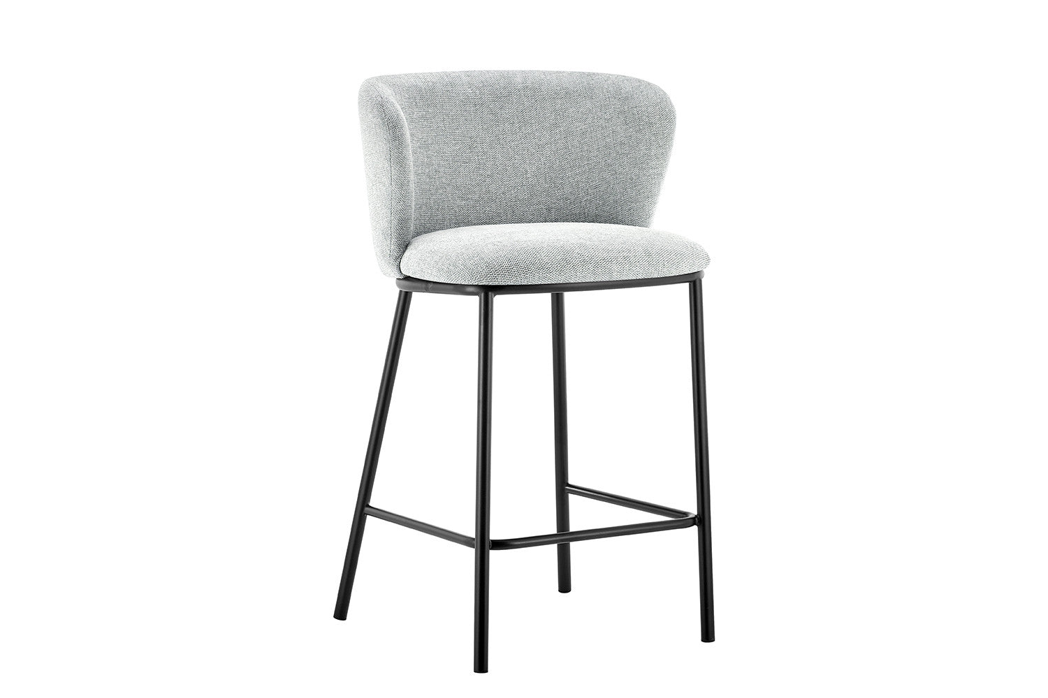 Rousseau - Barstoel Arthur Stof Lichtgrijs - 88.5x53x50.5 cm
