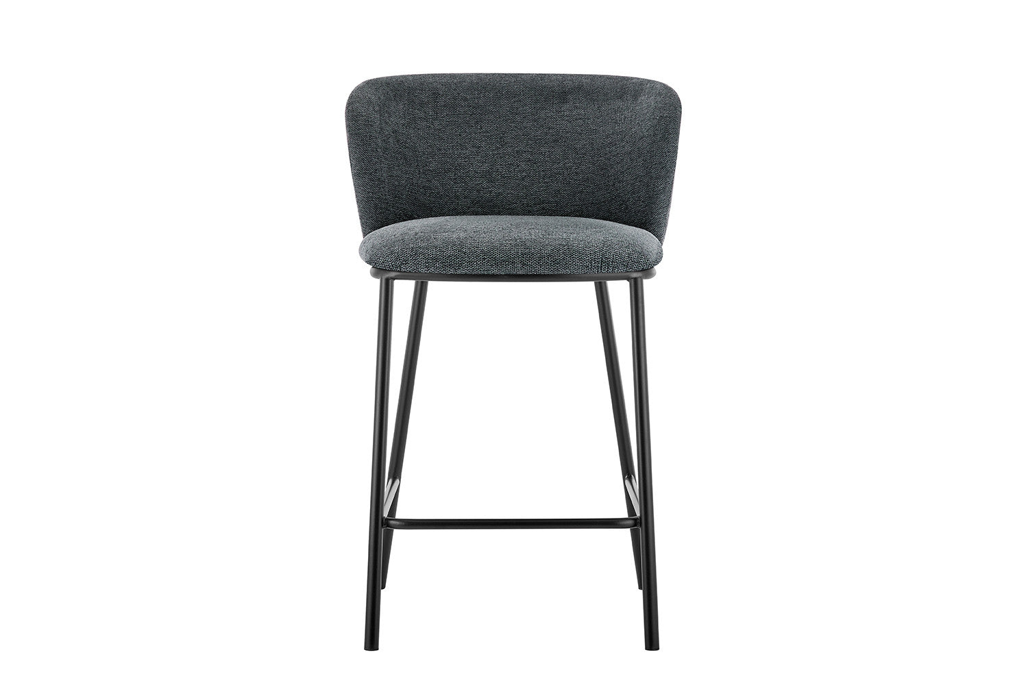 Rousseau - Chaise de bar Arthur Tissu Gris foncé - 88,5x53x50,5 cm