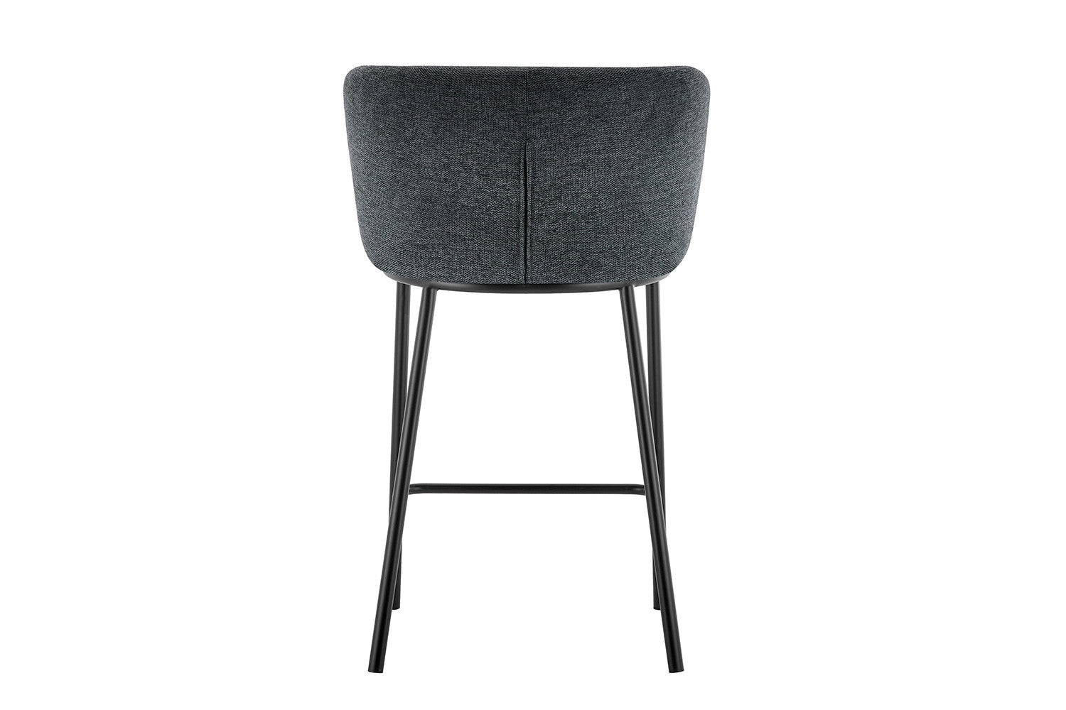 Rousseau - Chaise de bar Arthur Tissu Gris foncé - 88,5x53x50,5 cm