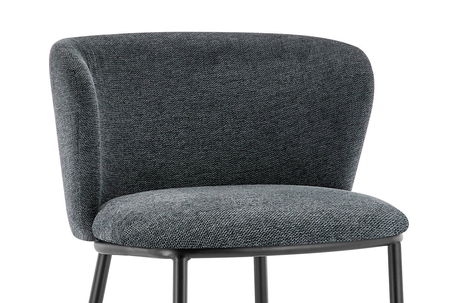 Rousseau - Chaise de bar Arthur Tissu Gris foncé - 88,5x53x50,5 cm