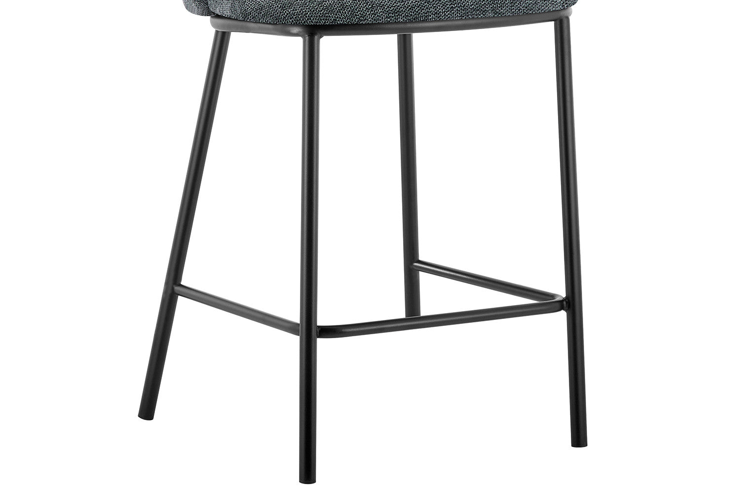Rousseau - Chaise de bar Arthur Tissu Gris foncé - 88,5x53x50,5 cm