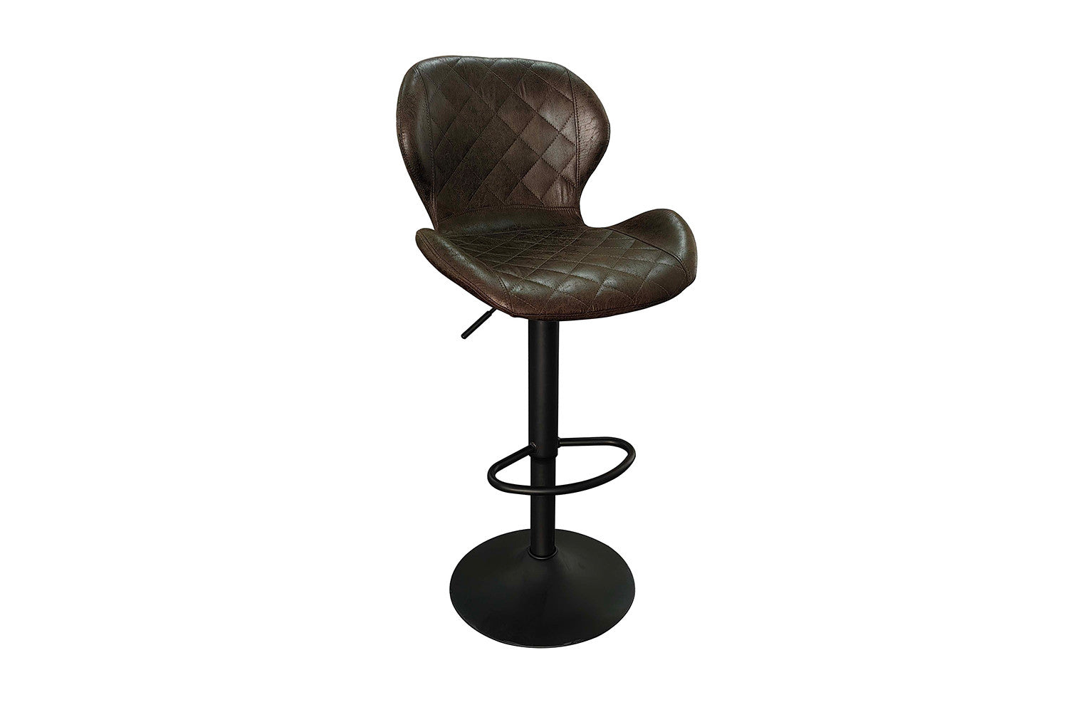 Rousseau - Chaise de bar Malaga PU Marron foncé - DEC8031 - 90x48x52 cm