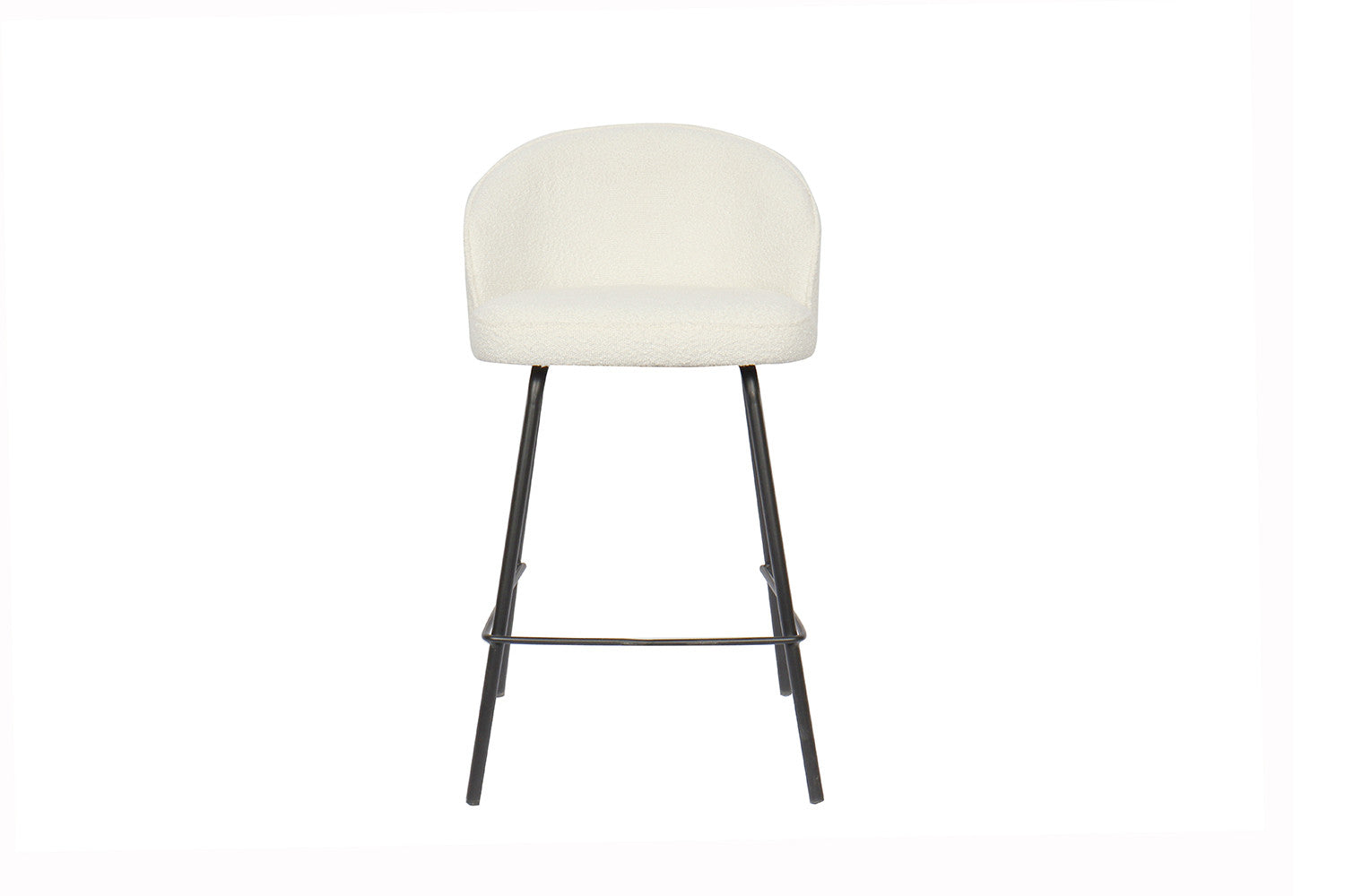 Rousseau - Tabouret de bar June Boucle - Blanc - 87x52x51 cm