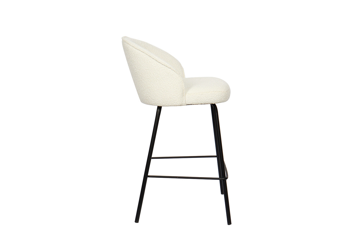 Rousseau - Tabouret de bar June Boucle - Blanc - 87x52x51 cm