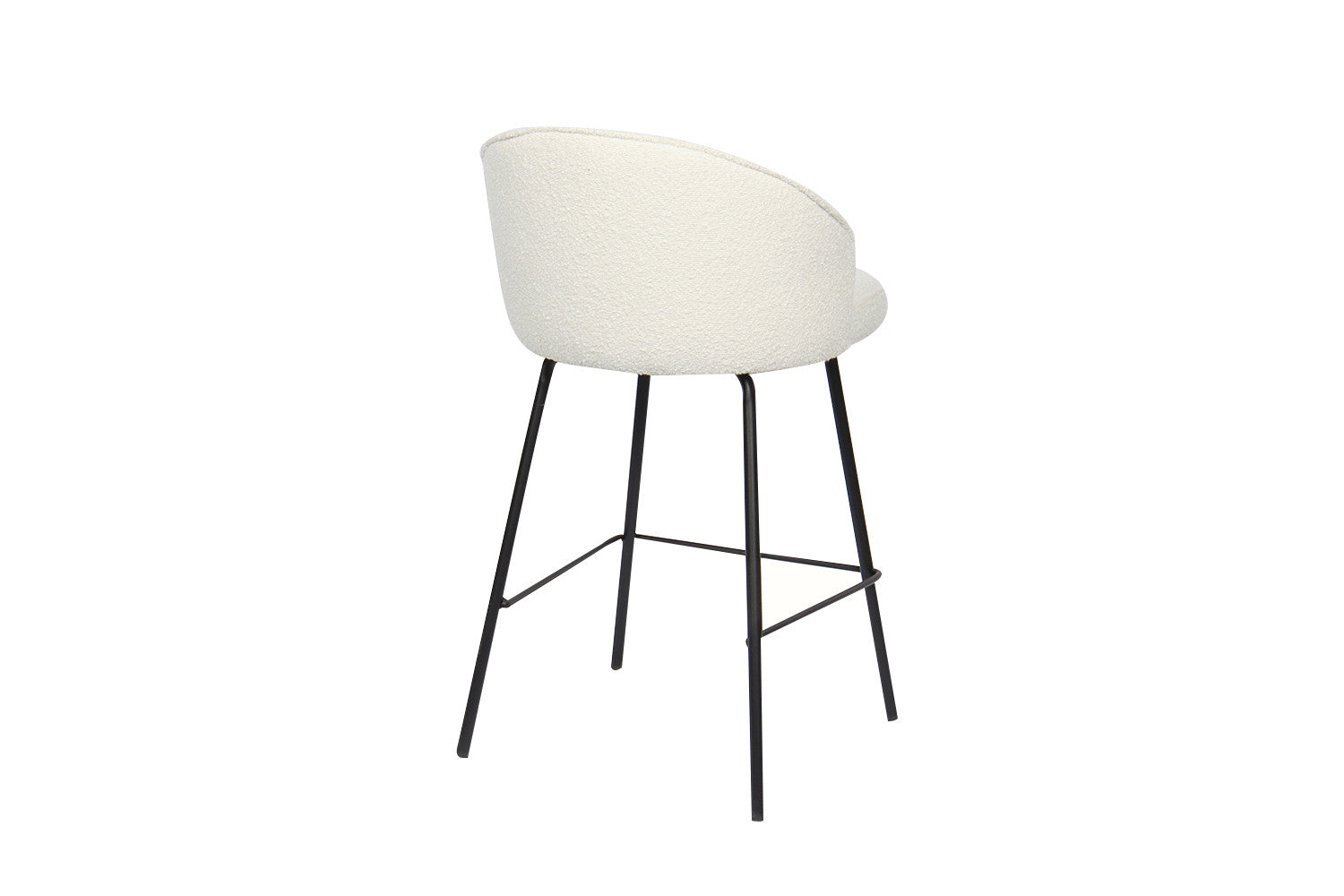 Rousseau - Tabouret de bar June Boucle - Blanc - 87x52x51 cm
