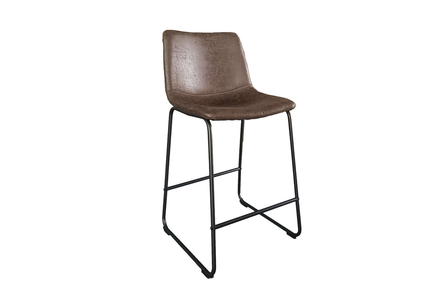 Rousseau - Chaise de bar Mancia PU Marron foncé - DEC7968 - 93x48x56 cm