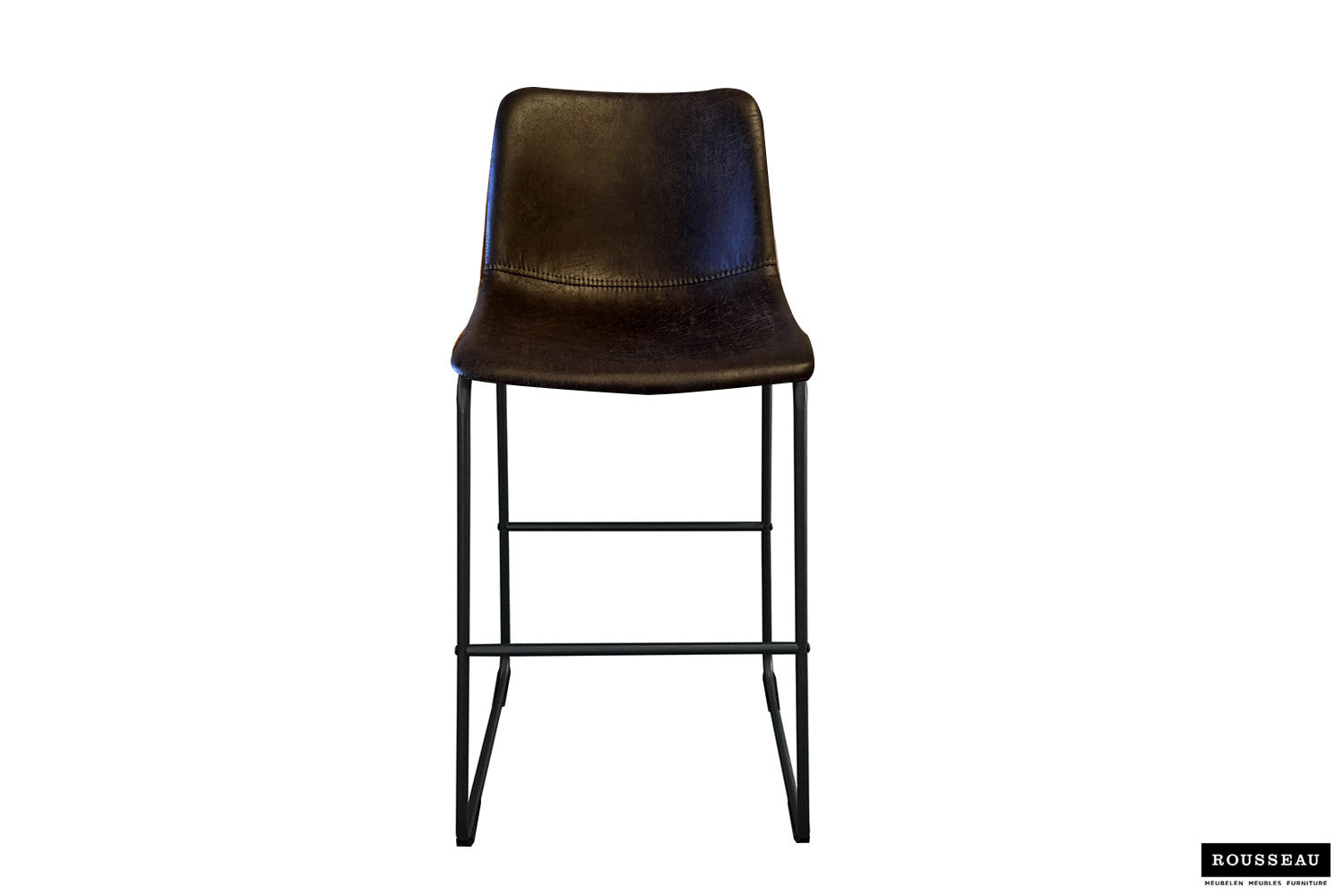 Rousseau - Chaise de bar Mancia PU Marron foncé - DEC7968 - 99x48x56 cm