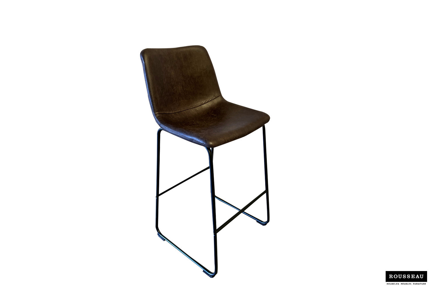 Rousseau - Chaise de bar Mancia PU Marron foncé - DEC7968 - 99x48x56 cm