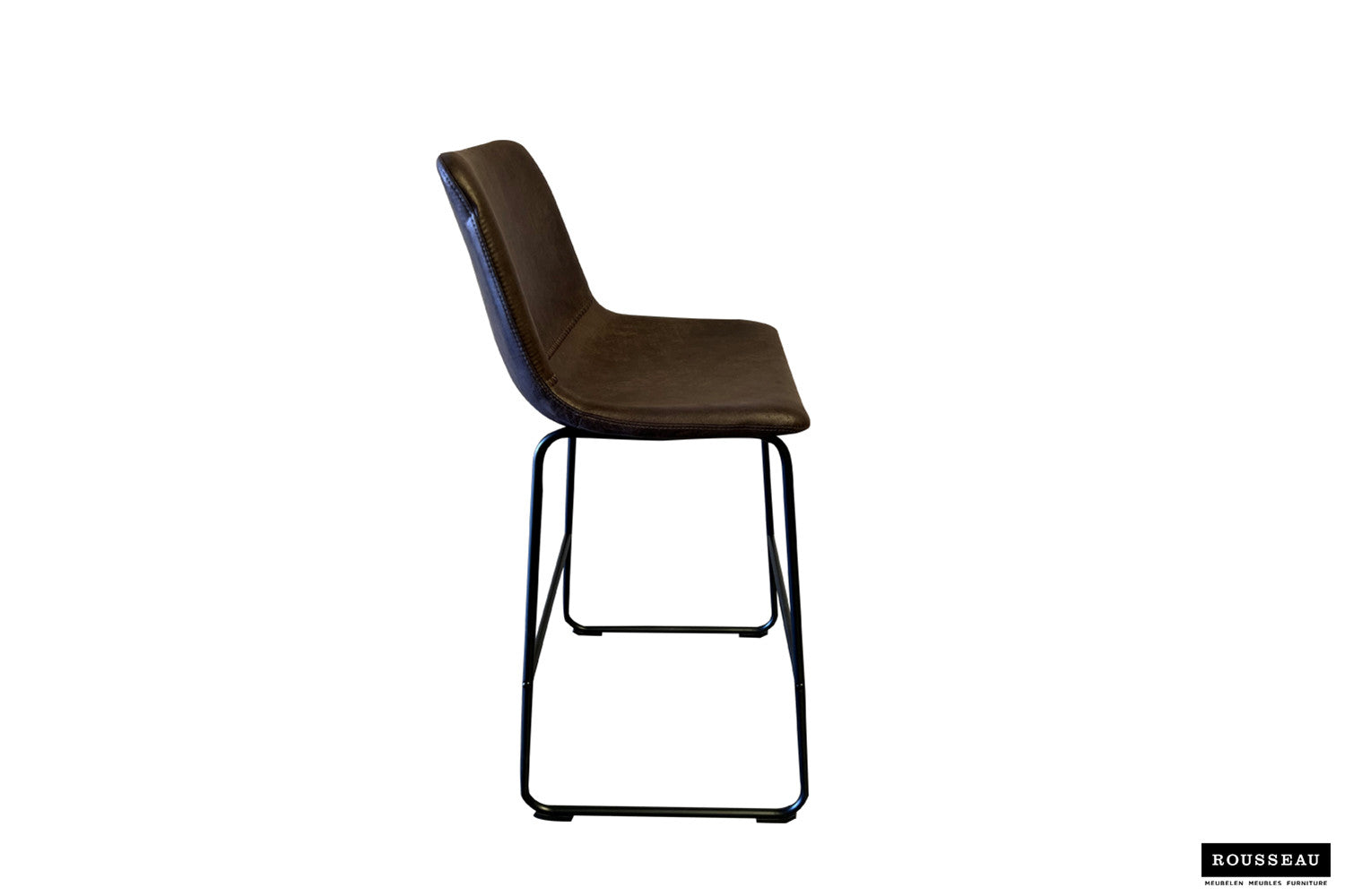 Rousseau - Chaise de bar Mancia PU Marron foncé - DEC7968 - 99x48x56 cm