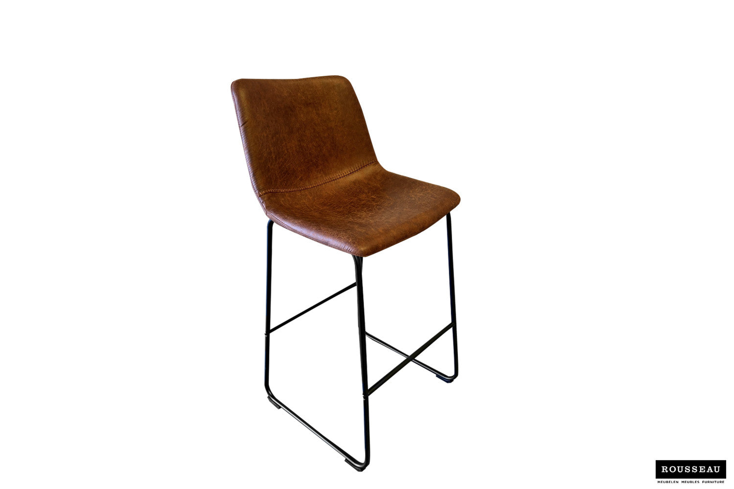 Rousseau - Chaise de bar Mancia PU Cognac - DEC7968 - 99x48x56 cm