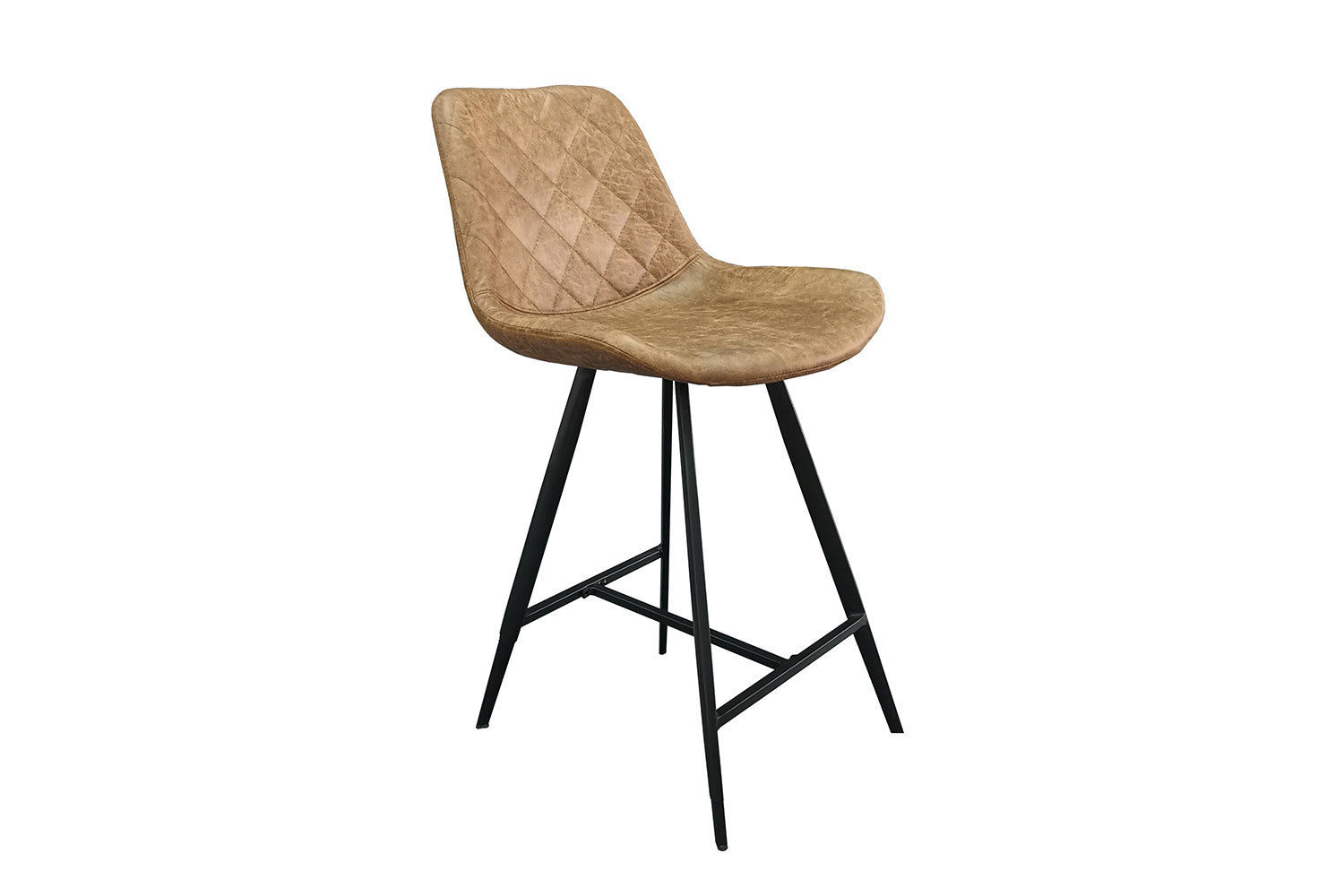 Rousseau - Chaise de bar Alicante PU Cognac - DEC7972-1 - 93x49x56 cm