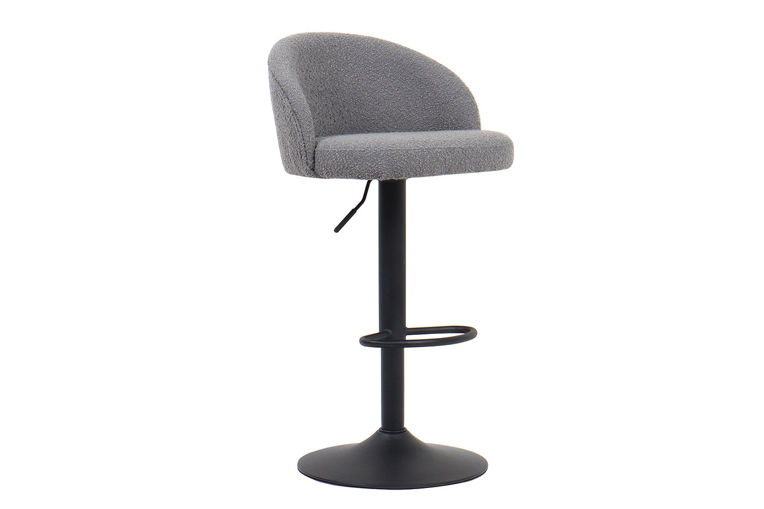 Rousseau - Tabouret de bar Arda Boucle - Gris clair - 86x49x46 cm