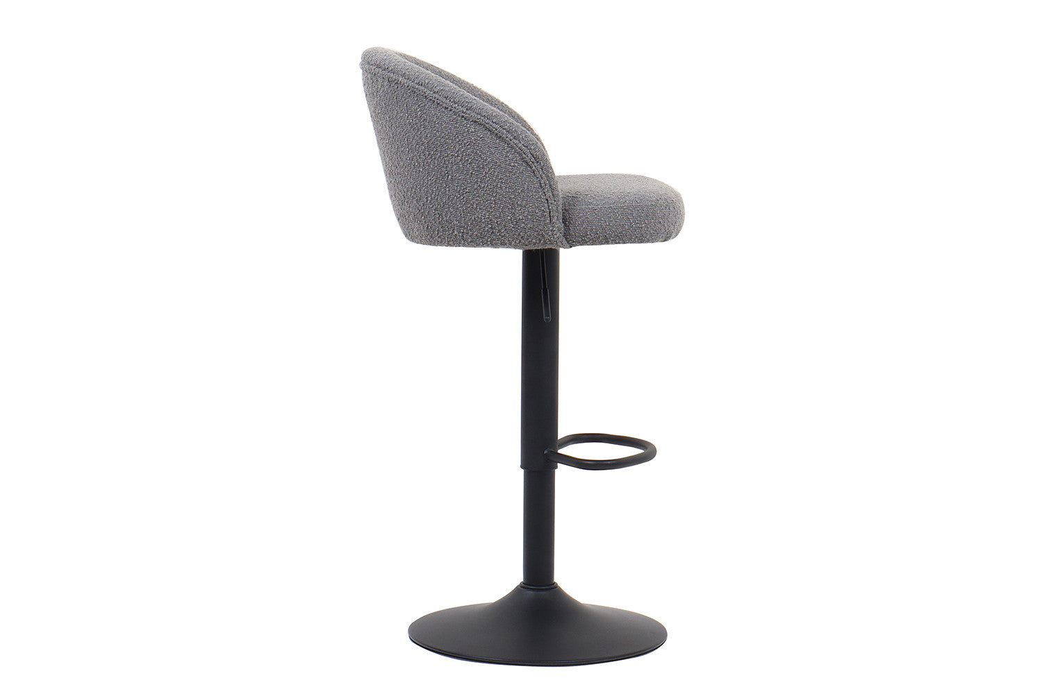 Rousseau - Tabouret de bar Arda Boucle - Gris clair - 86x49x46 cm