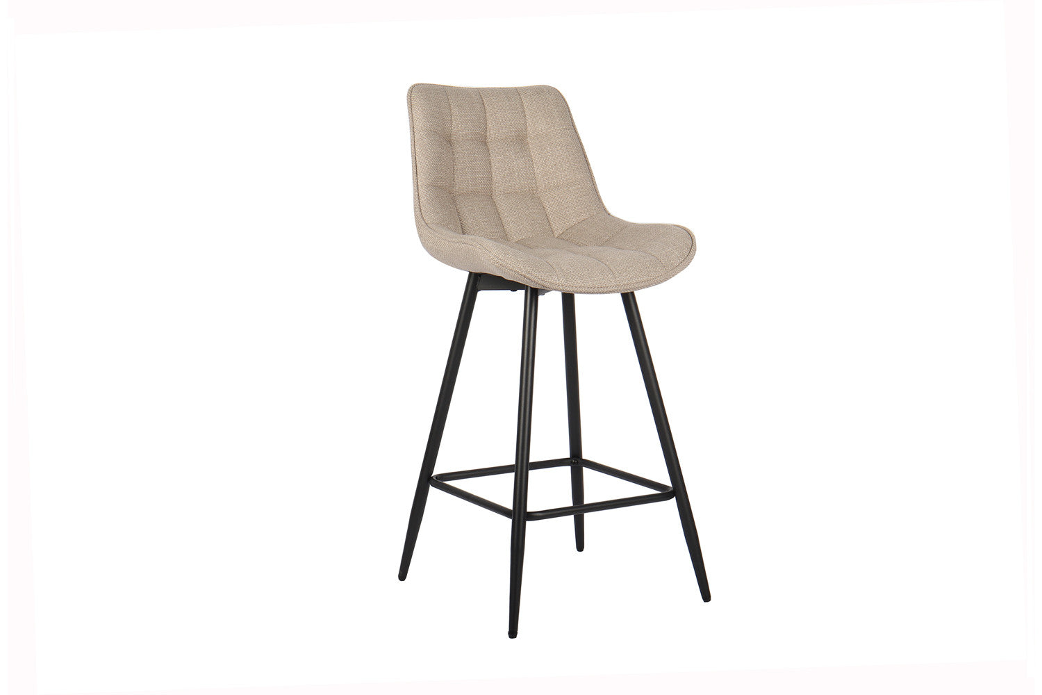 Rousseau - Chaise de bar Ariba Tissu Beige - 93x46x55 cm