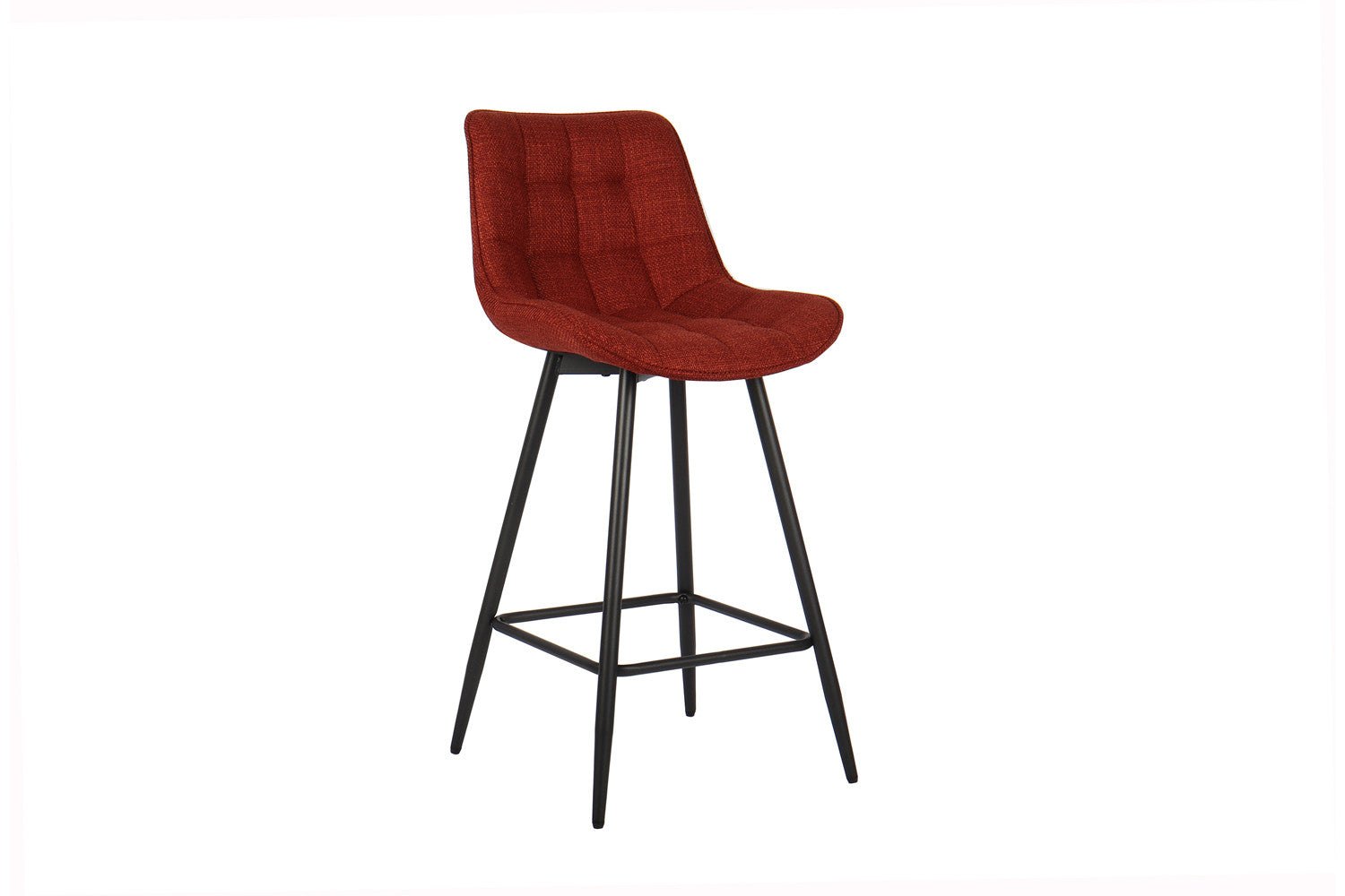 Rousseau - Chaise de bar Ariba Tissu Rouge - 93x46x55 cm