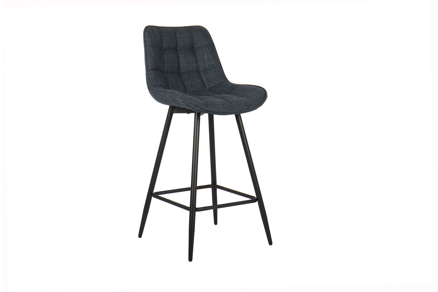 Rousseau - Chaise de Bar Ariba en Tissu Bleu Foncé - 93x46x55 cm